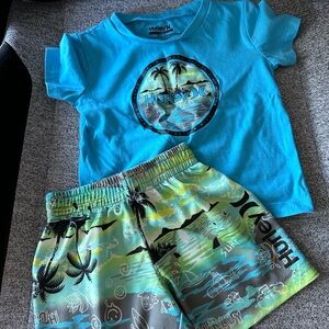 Hurley Tropical Blue Tee and Shorts Set